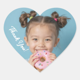 Upload aangepaste foto Kinder Dank u Modern Heart Hart Sticker