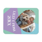 Upload Aangepaste Hart Foto & Naam Gift voor Ouder Magneet (Horizontaal)