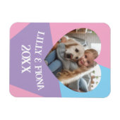 Upload Aangepaste Hart Foto & Naam Gift voor Ouder Magneet (Horizontaal)