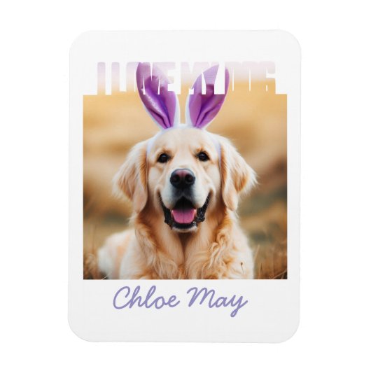 Upload aangepaste Pet Photo Naam Ik hou van mijn h Magneet (Verticaal)