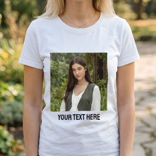 upload afbeelding Aangepaste foto en tekst Geperso T-shirt