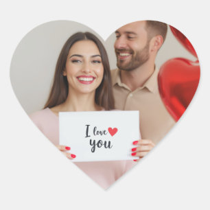 upload afbeelding Aangepaste foto Gelukkige Valent Hart Sticker