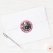 upload afbeelding Aangepaste foto Gelukkige verjaa Ronde Sticker (Envelop)