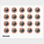 upload afbeelding Aangepaste foto Gelukkige verjaa Ronde Sticker (Vel)