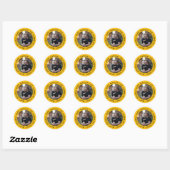 upload afbeelding Aangepaste foto Gelukkige verjaa Ronde Sticker (Vel)