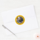 upload afbeelding Aangepaste foto Gelukkige verjaa Ronde Sticker (Envelop)