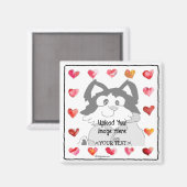 Upload Afbeelding Cartoon Hearts Gepersonaliseerde Magneet (Voorkant / Achterkant)