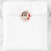 upload afbeelding Custom Photo Happy Valentine's D Ronde Sticker (Tas)