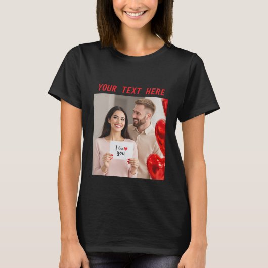 upload afbeelding Custom Photo Happy Valentine's D T-shirt (Voorkant)