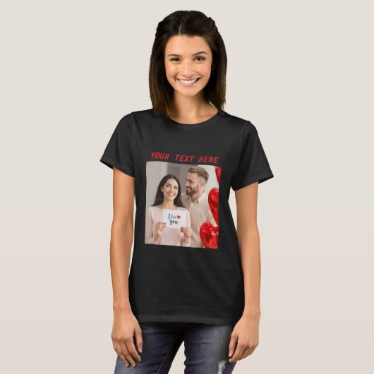 upload afbeelding Custom Photo Happy Valentine's D T-shirt (Voorkant volledig)