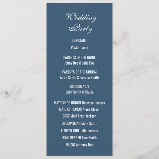 Upload Afbeelding Foto & Tekst toevoegen – Huwelij Programmakaart (Achterkant)