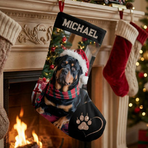 Upload afbeelding Hond Aangepaste foto tekst Perso Kleine Kerstsok