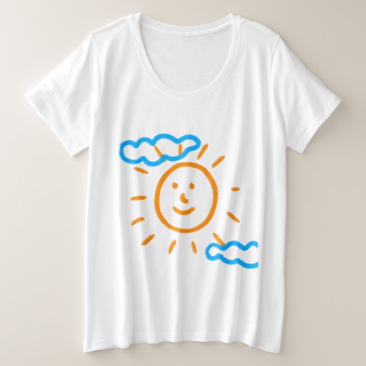 Upload Art Drawing Draai Kinder illustraties naar Grote Maat T-shirt (Design voorkant)