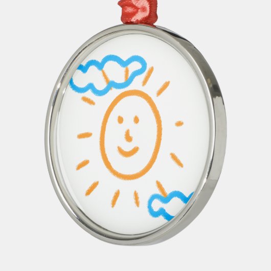 Upload Art Drawing Draai Kinder illustraties naar Metalen Ornament (Links)