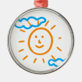 Upload Art Drawing Draai Kinder illustraties naar Metalen Ornament (Voorkant)