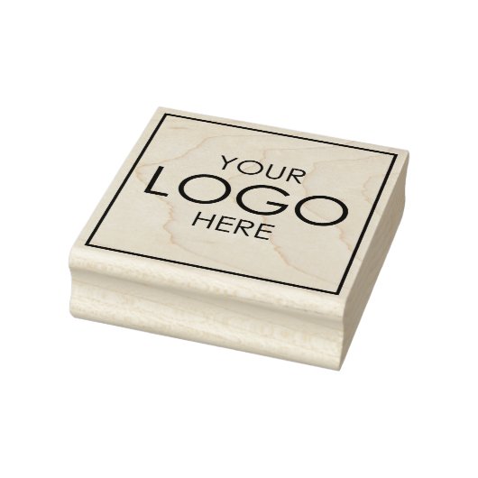 Upload Bedrijf Logo Custom Business Branding Wood Rubberstempel (Stempel)