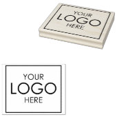Upload Bedrijf Logo Custom Business Branding Wood Rubberstempel (Gestempeld)