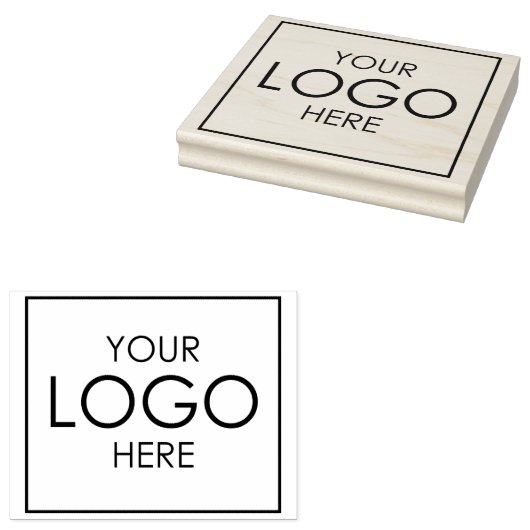 Upload Bedrijf Logo Custom Business Branding Wood Rubberstempel (Gestempeld)