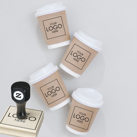 Upload Bedrijf Logo Custom Business Branding Wood Rubberstempel
