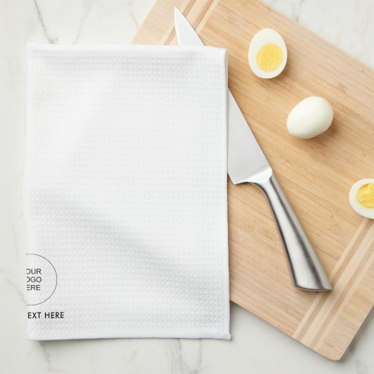 Upload Bedrijf Logo Tekst Sjabloon  Theedoek (Quarter Fold)