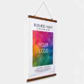 Upload Bedrijf Logo Voeg tekst Sjabloon toe Hangend Wandkleed (Gebogen)