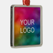 Upload Bedrijfsbedrijf Logo Custom Premium Square Metalen Ornament (Rechts)