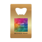 Upload Bedrijfslogo Aangepaste QR-code Goud Creditkaart Flessenopener (Voorkant)