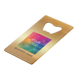 Upload Bedrijfslogo Aangepaste QR-code Goud Creditkaart Flessenopener