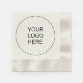 Upload Bedrijfslogo Tekst Ecru Munt Cocktail Servet (Voorkant)