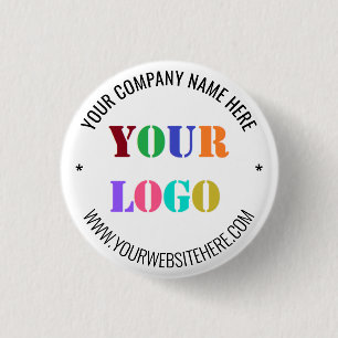 Upload Bedrijfslogo Voeg Tekst Toe Promotieknop Ronde Button 3,2 Cm
