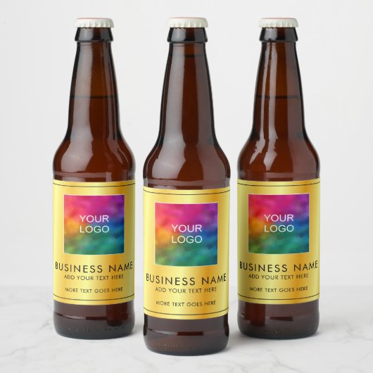Upload Business Logo Hier Modern Elegant Eenvoudig Bier Etiket (Flessen)