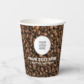 Upload Business Logo hier promotionele koffiebonen Papieren Bekers (Achterkant)
