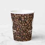 Upload Business Logo hier promotionele koffiebonen Papieren Bekers (Links)