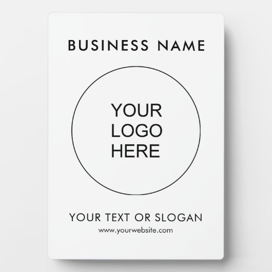 Upload Business Logo Tekst Eenvoudige Sjabloon Taf Fotoplaat (voorkant)