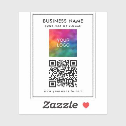 Upload Business Logo Voeg tekst QR Code Sjabloon Sticker (Vel)