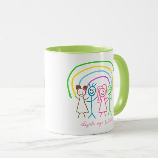 Upload Childs Drawing Draai Kinder Artwork naar Gr Mok (Voorkant rechts)