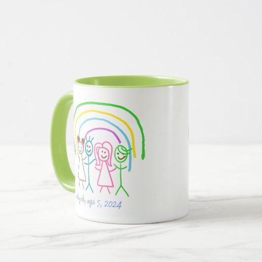 Upload Childs Drawing Draai Kinder Artwork naar Gr Mok (Voorkant links)