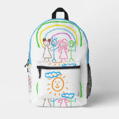 Upload Childs Drawing Draai Kinder kunstwerk naar Bedrukte Rugzak (Voorkant)