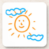 Upload Childs Drawing Draai Kinder kunstwerk naar Bier Onderzetter (Voorkant)