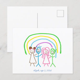 Upload Childs Drawing Draai Kinder kunstwerk naar Briefkaart