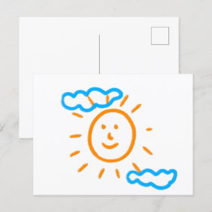 Upload Childs Drawing Draai Kinder kunstwerk naar Briefkaart