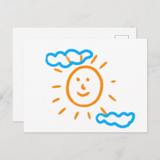 Upload Childs Drawing Draai Kinder kunstwerk naar Briefkaart (Voorkant / Achterkant)