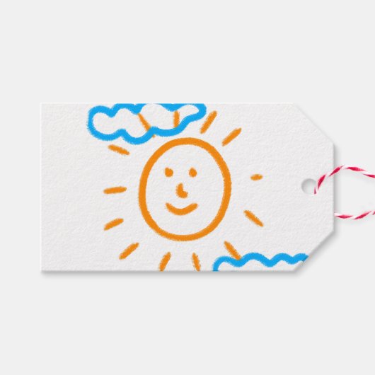 Upload Childs Drawing Draai Kinder kunstwerk naar Cadeaulabel (Voorkant (Horizontaal))