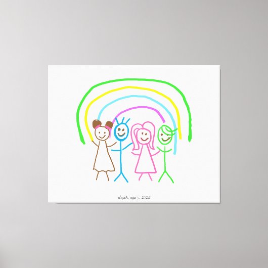 Upload Childs Drawing Draai Kinder kunstwerk naar Canvas Afdruk (Voorkant)