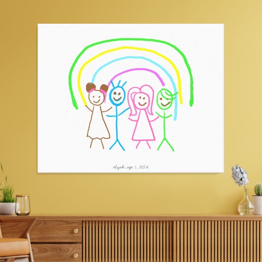 Upload Childs Drawing Draai Kinder kunstwerk naar Canvas Afdruk (Insitu (Woonkamer))