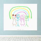 Upload Childs Drawing Draai Kinder kunstwerk naar Canvas Afdruk (Insitu (Houten vloer))