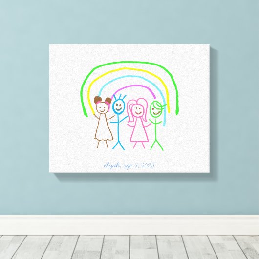 Upload Childs Drawing Draai Kinder kunstwerk naar Canvas Afdruk (Insitu (Houten vloer))