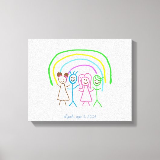 Upload Childs Drawing Draai Kinder kunstwerk naar Canvas Afdruk (Voorkant)