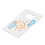 Upload Childs Drawing Draai Kinder kunstwerk naar Creditkaart Flessenopener (Voorkant Gekanteld)