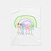 Upload Childs Drawing Draai Kinder kunstwerk naar Fleece Deken (Voorkant)